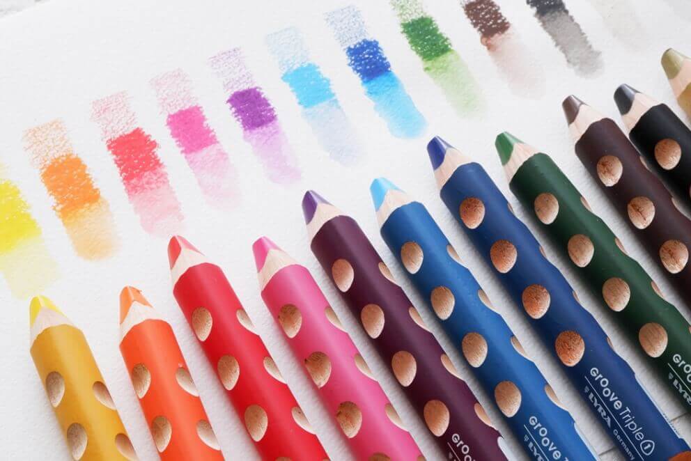 グルーヴ・トリプルワン製品画像 色鉛筆・水彩色鉛筆・クレヨンの３つの表現がたのしめる