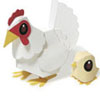 Papercraft recortable de una gallina y su pollito. Manualidades a Raudales.