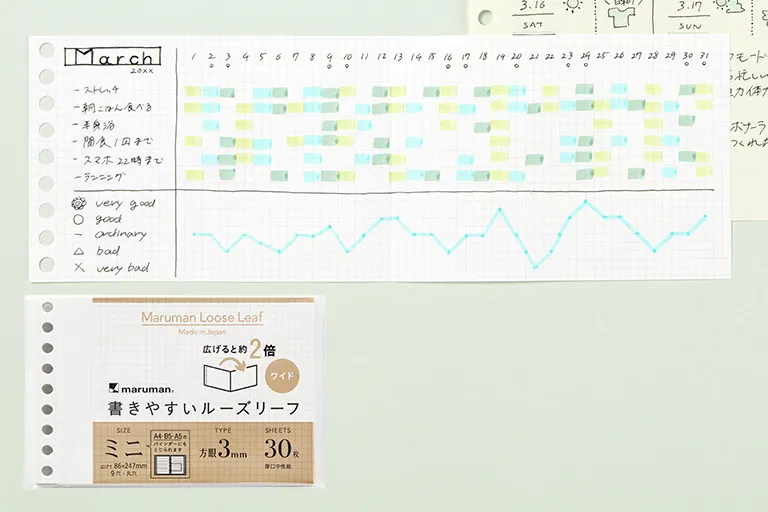 マルマン｜書きやすいルーズリーフミニサイズ<ワイド3mm方眼罫>