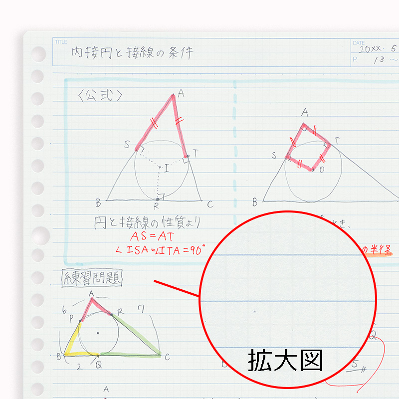 図や表、枠などを書きやすい方眼罫