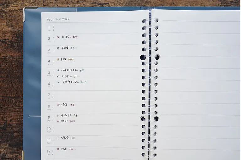年間の大きな支出を計画したい人には「年間プラン家計簿」がおすすめ
