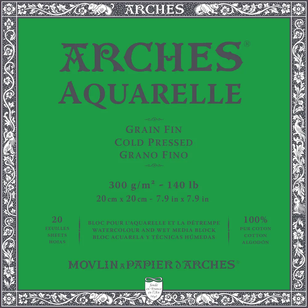 アルシュ水彩紙　ブロック　細目　300g/㎡　＜特殊ｻｲｽﾞ＞