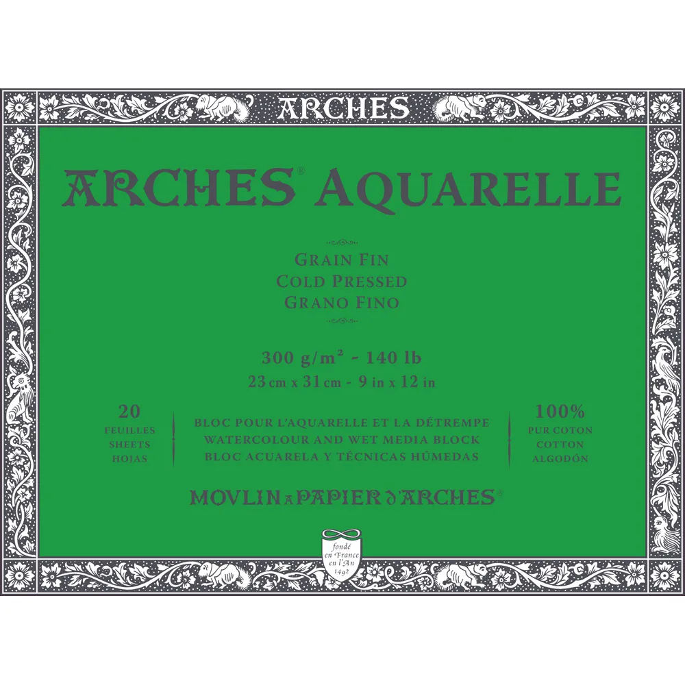 アルシュ水彩紙　ブロック　細目　300g/㎡　＜F3＞