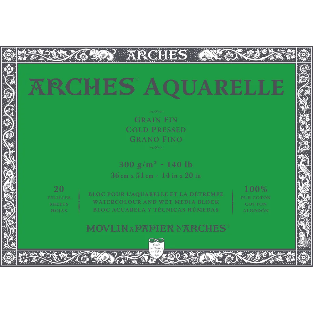 アルシュ水彩紙　ブロック　細目　300g/㎡　＜B3＞