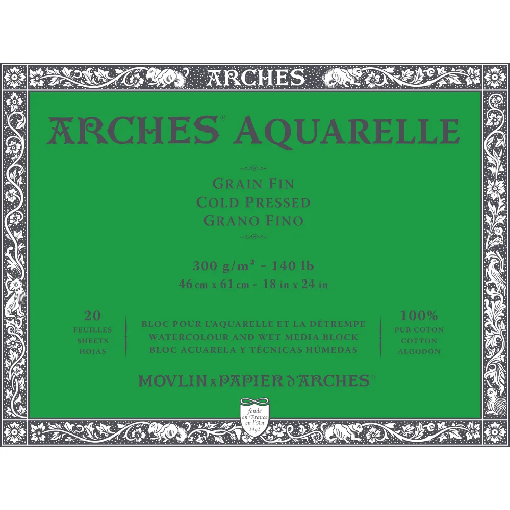 アルシュ水彩紙　ブロック　細目　300g/㎡　＜F10＞