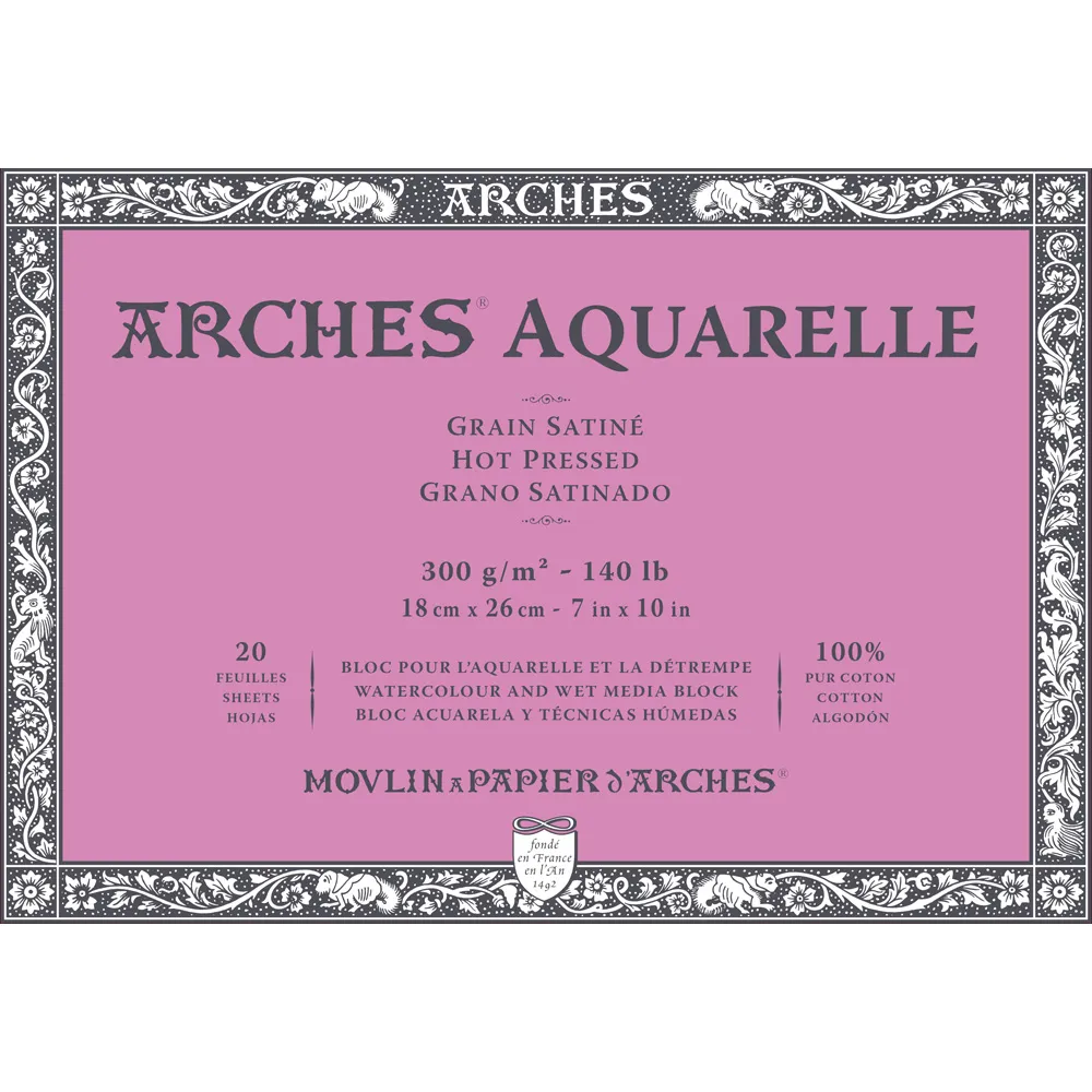 アルシュ水彩紙　ブロック　極細　300g/㎡　＜B5＞