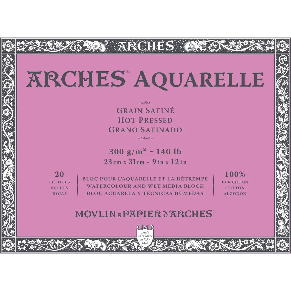 アルシュ水彩紙　ブロック　極細　300g/㎡　＜F3＞