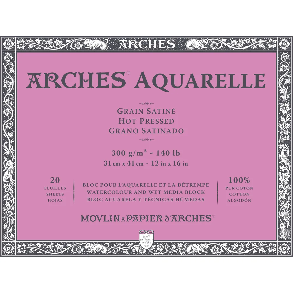 アルシュ水彩紙　ブロック　極細　300g/㎡　＜F6＞