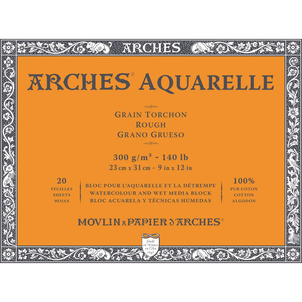 アルシュ水彩紙　ブロック　荒目　300g/㎡　＜F3＞