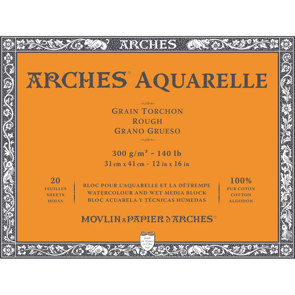アルシュ水彩紙　ブロック　荒目　300g/㎡　＜F6＞