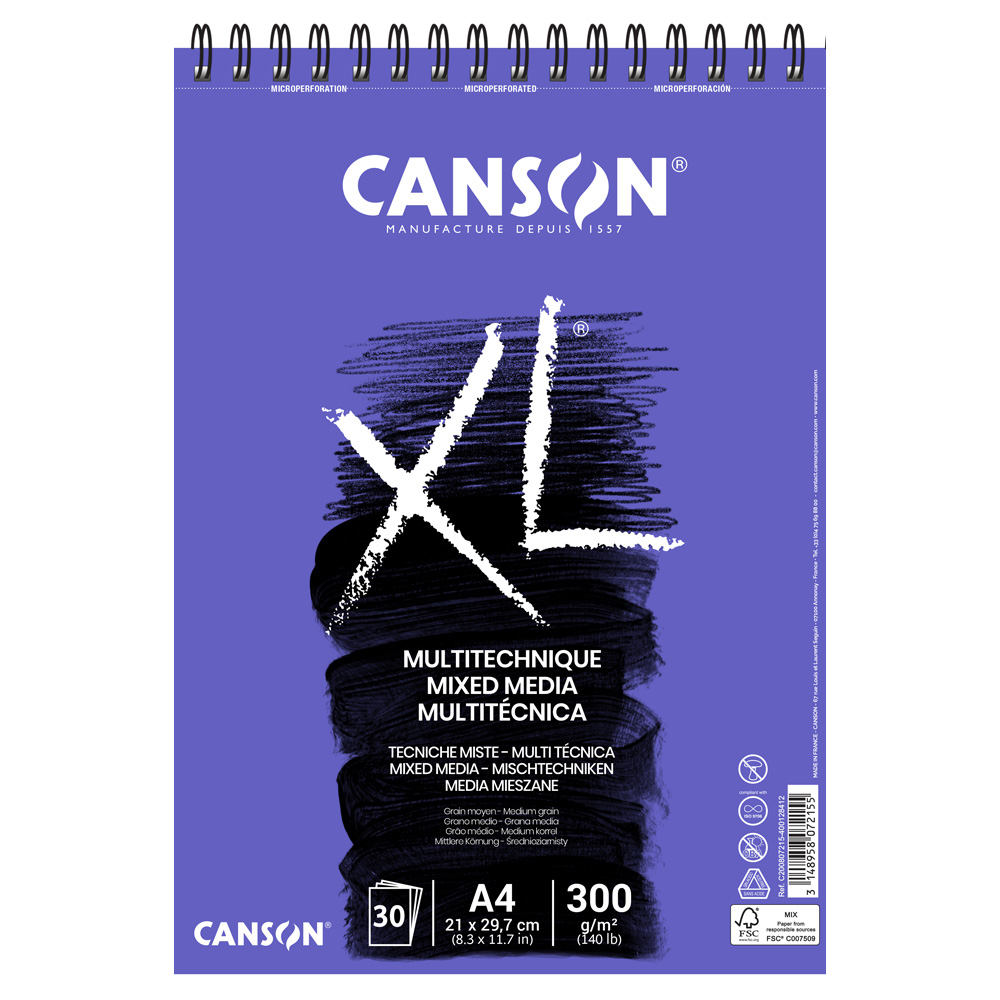 NEW 輸入スケッチブック キャンソンXL フルーイドゥミックスメディア A4 5冊入 110-533