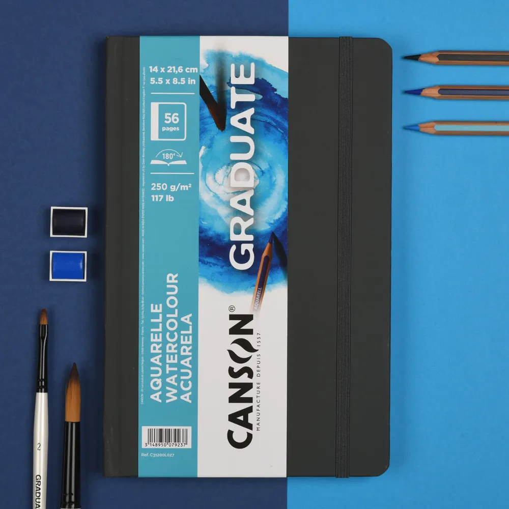 グラジュエイトブック　ウォーターカラー　長辺綴じ　＜A5変型＞