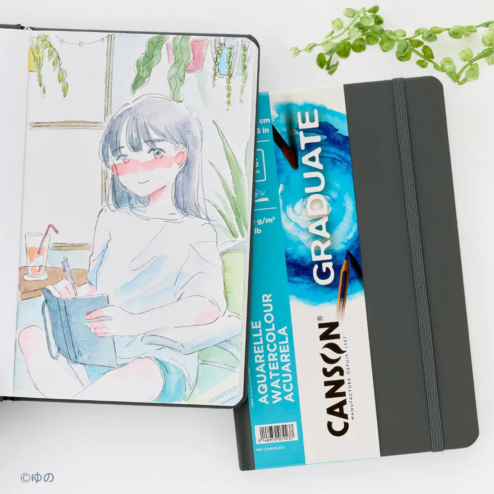 グラジュエイトブック　ウォーターカラー　長辺綴じ　＜A5変型＞