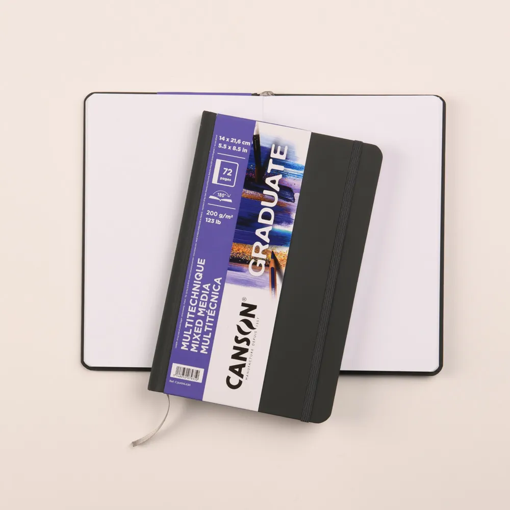 グラジュエイトブック　ミックスメディア　ホワイトペーパー　長辺綴じ　＜A5変型＞