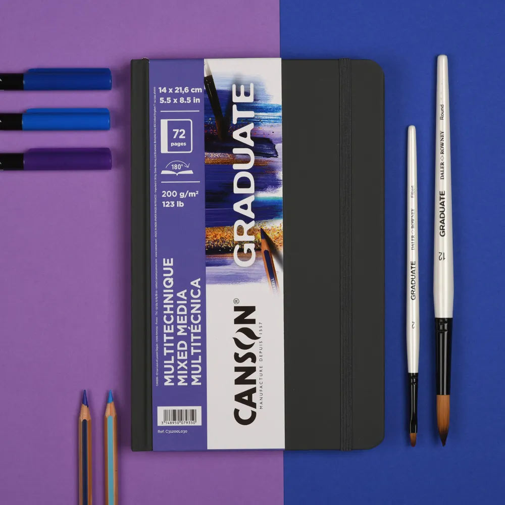 グラジュエイトブック　ミックスメディア　ホワイトペーパー　長辺綴じ　＜A5変型＞