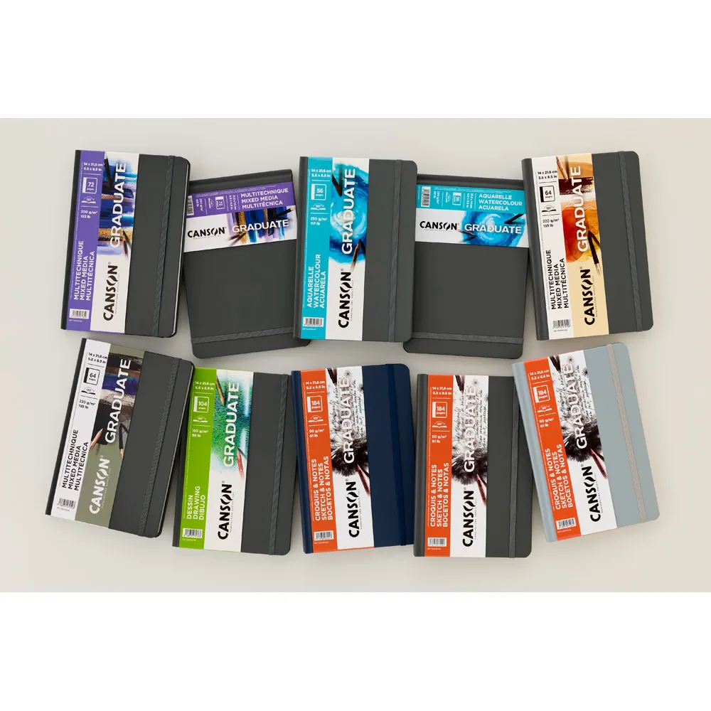 グラジュエイトブック　ミックスメディア　ホワイトペーパー　長辺綴じ　＜A5変型＞