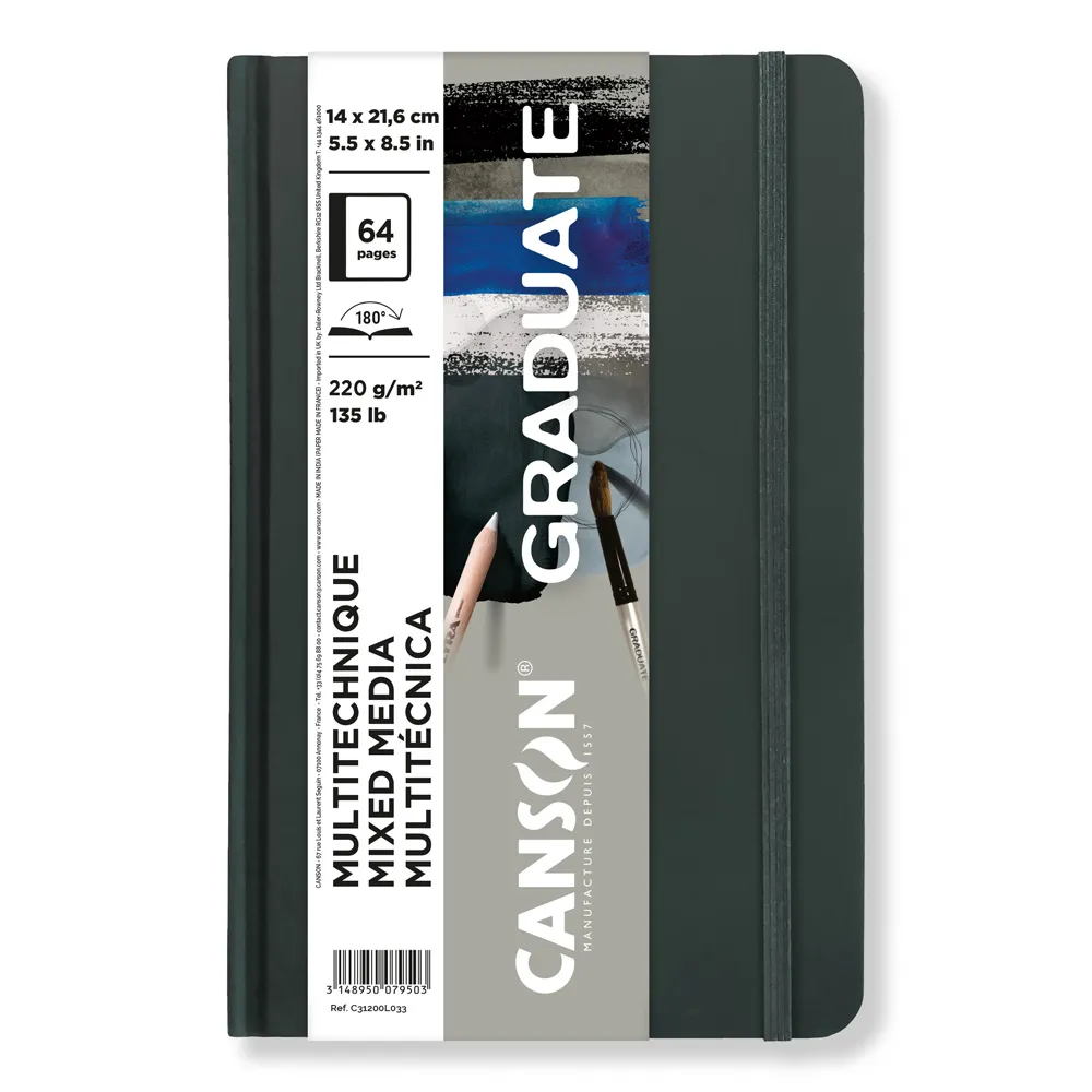 グラジュエイトブック　ミックスメディア　グレーペーパー　＜A5変型＞