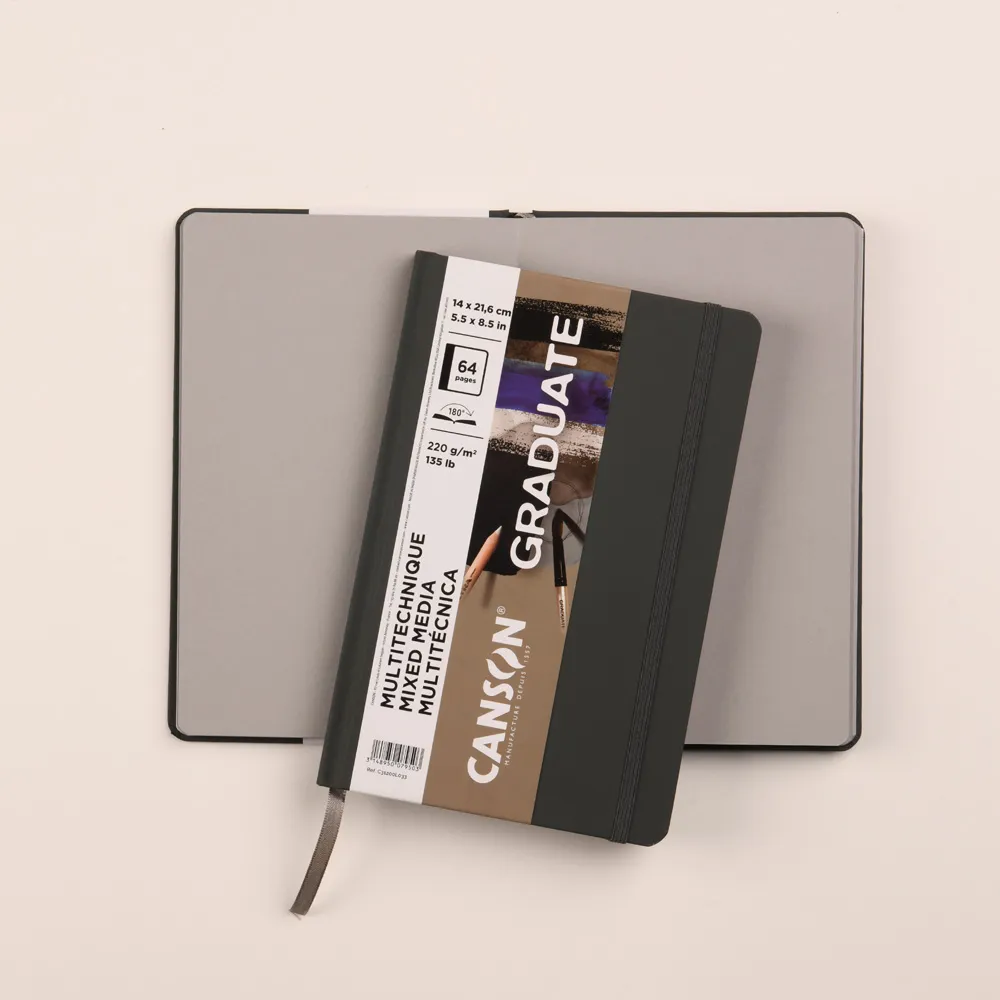グラジュエイトブック　ミックスメディア　グレーペーパー　＜A5変型＞