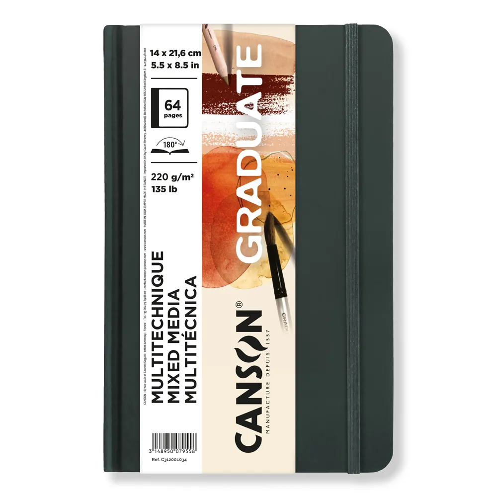 グラジュエイトブック　ミックスメディア　ナチュラルペーパー　＜A5変型＞