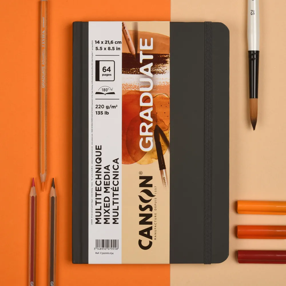 グラジュエイトブック　ミックスメディア　ナチュラルペーパー　＜A5変型＞