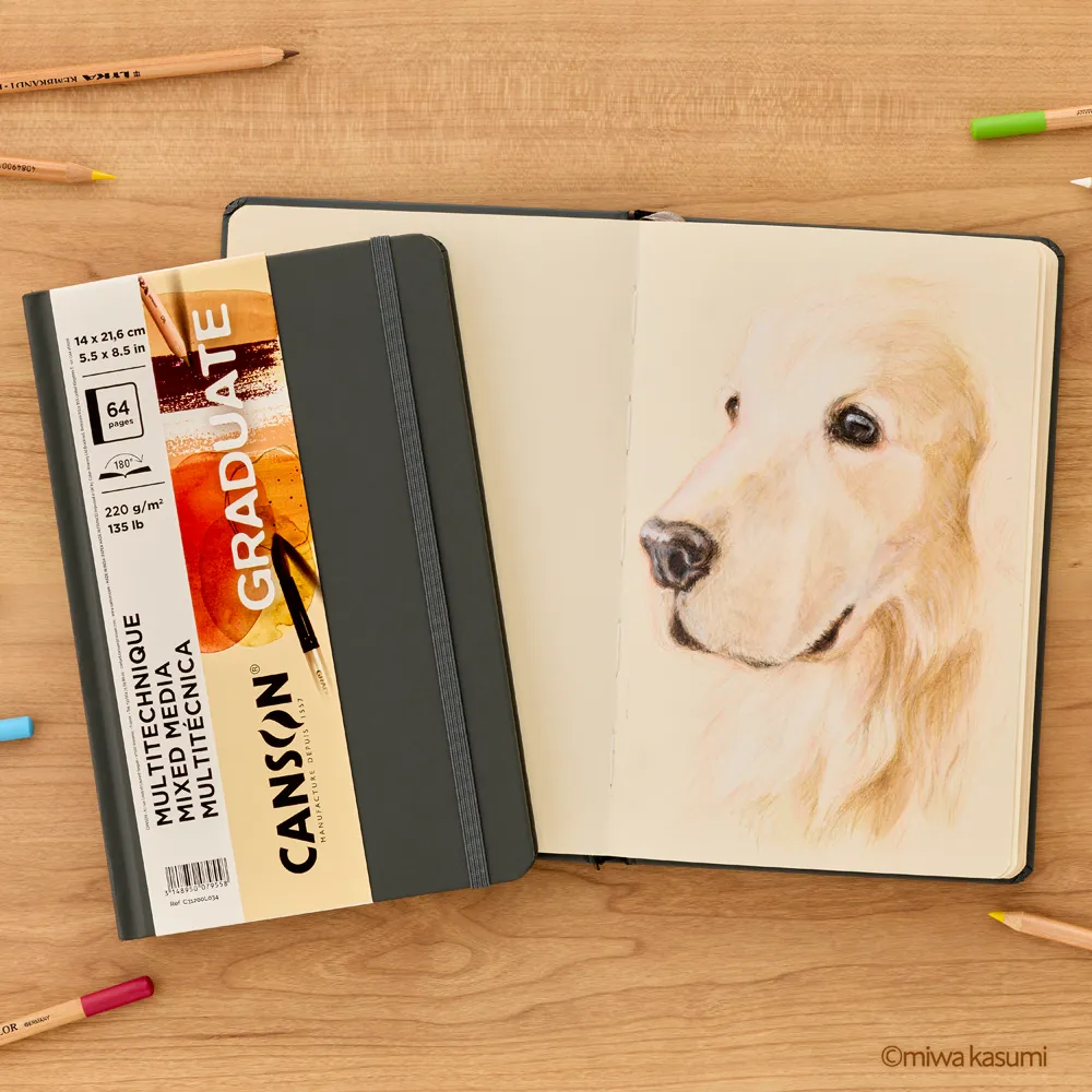 グラジュエイトブック　ミックスメディア　ナチュラルペーパー　＜A5変型＞