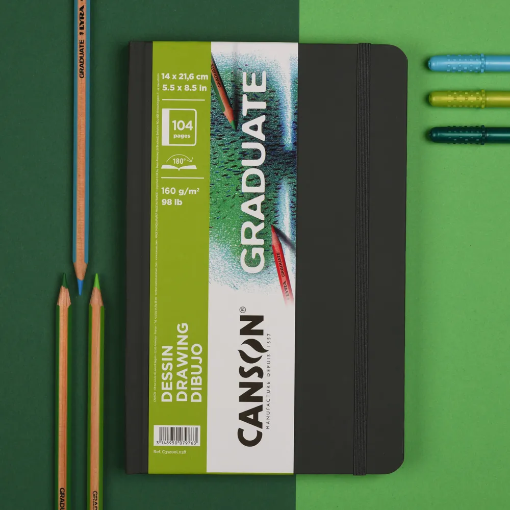 グラジュエイトブック　ドローイング　ホワイトペーパー　＜A5変型＞