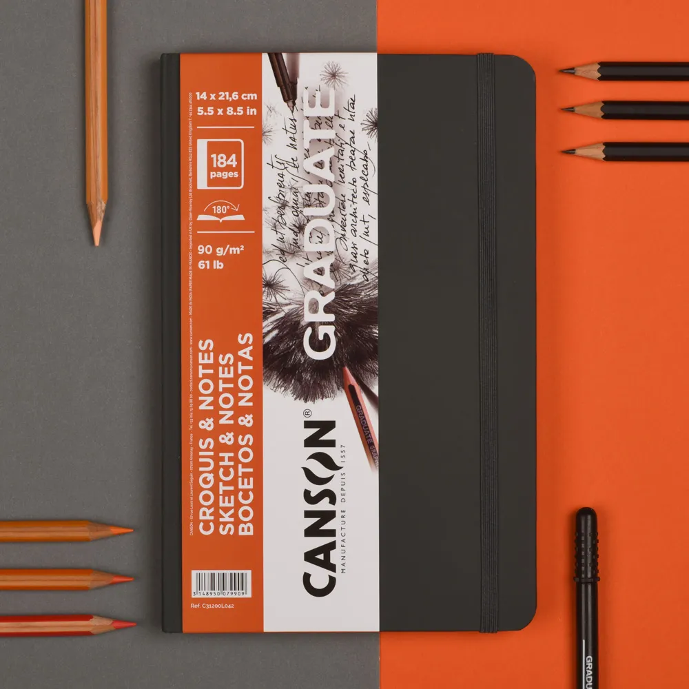 グラジュエイトブック　スケッチ＆ノート　ダークグレー　＜A5変型＞