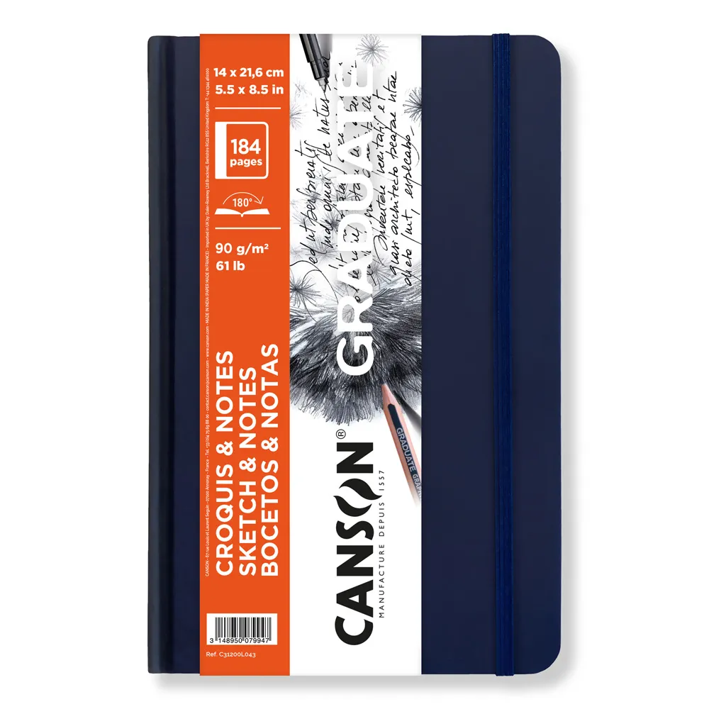 グラジュエイトブック　スケッチ＆ノート　ダークブルー　＜A5変型＞