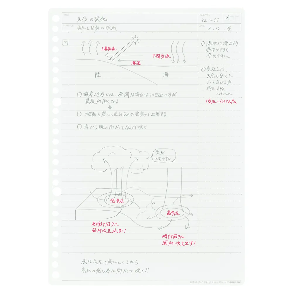 スマートレビュー　ルーズリーフ　6㎜復習罫　＜B5＞