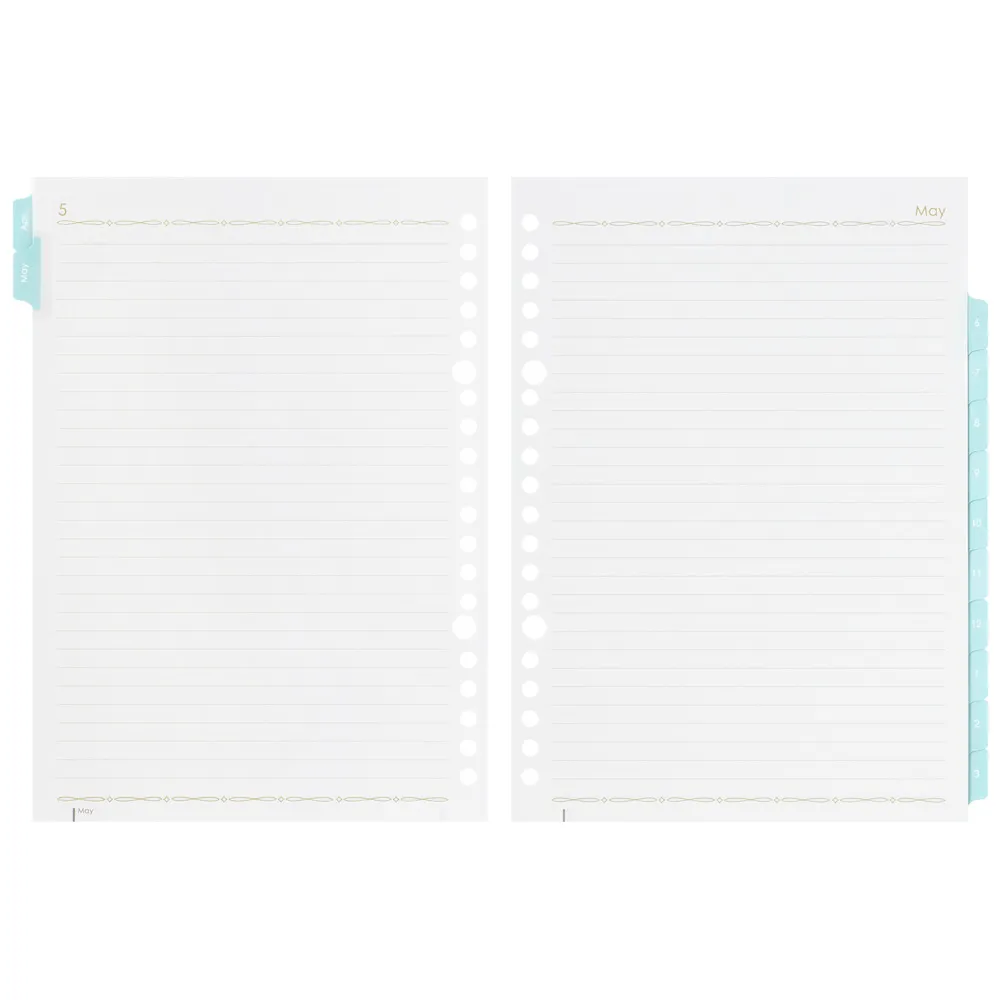 2026年4月始まり　ルーズリーフダイアリー 　エレガント　ホワイトリリー　月間　＜A5＞