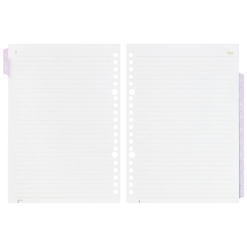 2026年4月始まり　ルーズリーフダイアリー 　エレガント　ラベンダー　月間　＜A5＞