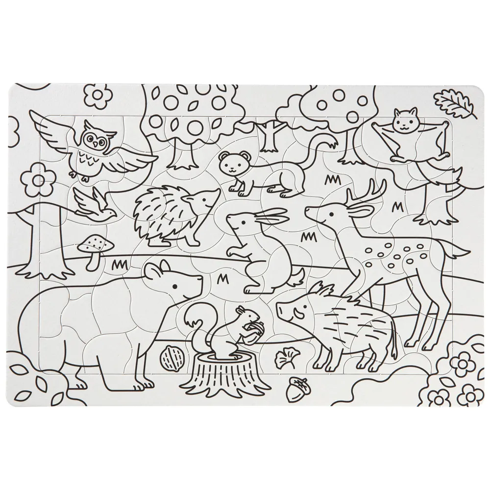 おえかきパズル　ぬりえタイプ　もりのどうぶつ　＜B4変型＞