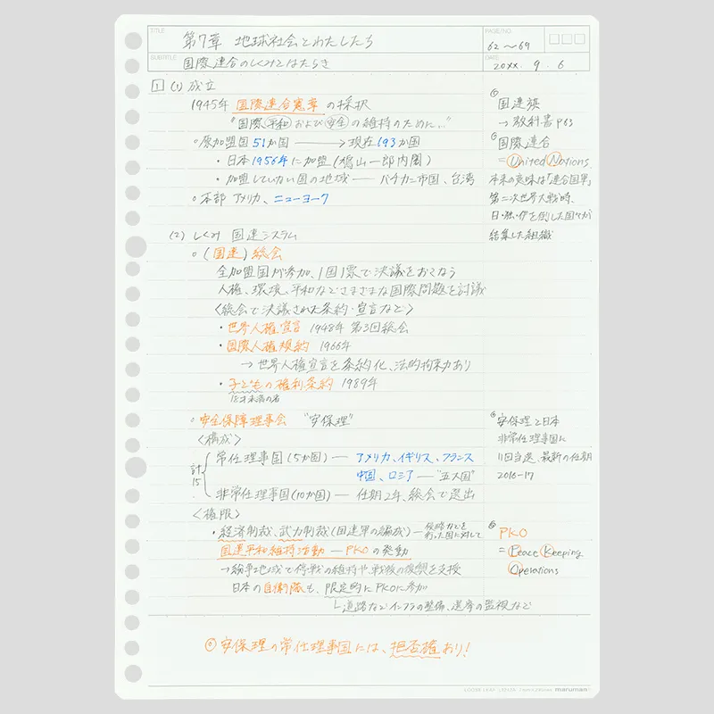 イメージ｜スマートレビュー　ルーズリーフ　7㎜復習罫
