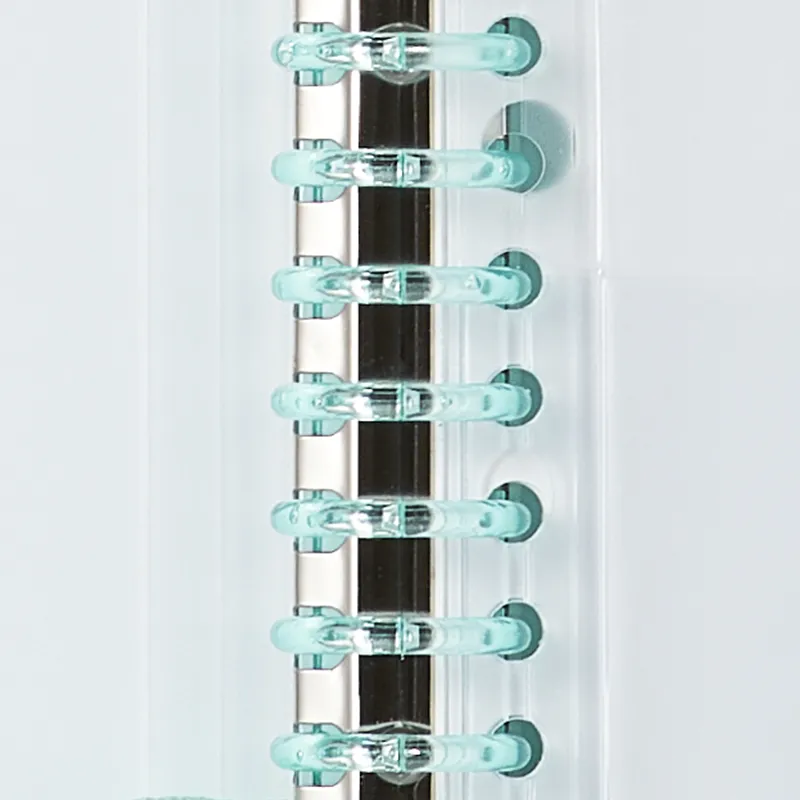 リングも各色に合わせた、軽くて丈夫なプラスチックバインダー